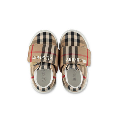 Check Vintage cotton canvas baby boy BURBERRY sneakers