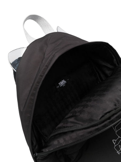 Black nylon girl KARL LAGERFELD backpack | Carofiglio Junior