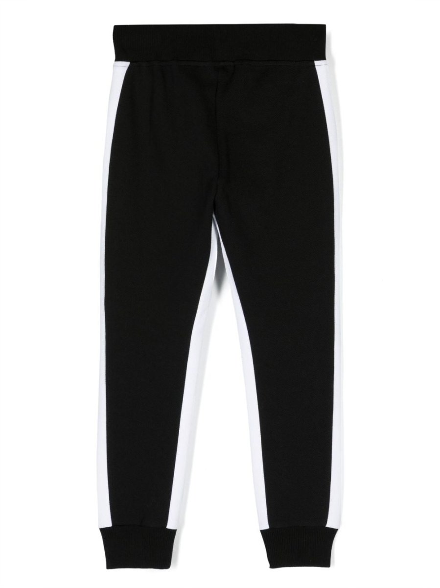 Black cotton blend boy DKNY track pants | Carofiglio Junior