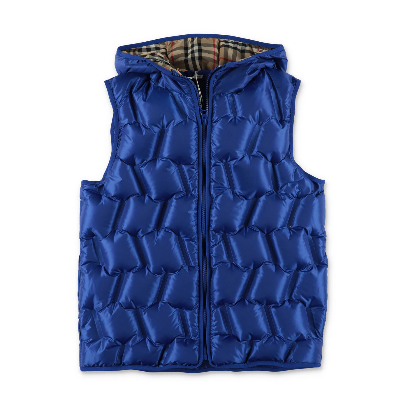 NOAH royale blue nylon boy BURBERRY hooded vest