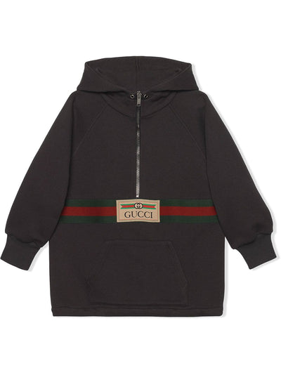 Black cotton boy GUCCI hoodie | Carofiglio Junior