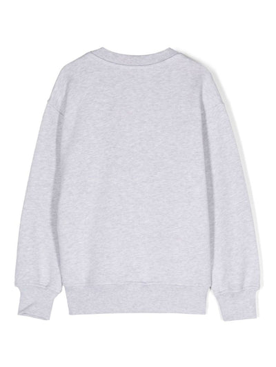 Melange grey cotton boy MSGM sweatshirt | Carofiglio Junior