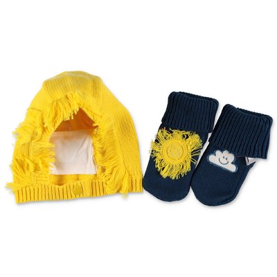 Stella McCartney cotton & wool set with hat & prewalker shoes