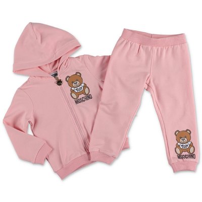 Moschino pink cotton sweatshirt tracksuit set