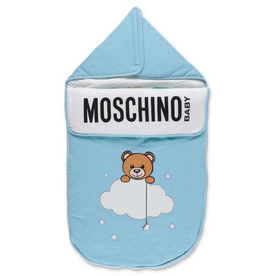 Moschino sky blue cotton sleeping bag