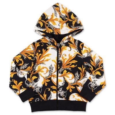 Young Versace baroque print cotton hoodie
